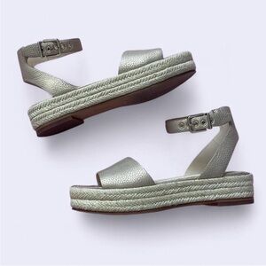 Vince Camuto Gold Platform Sandals with Ankle Strap